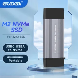 Caixa de alumínio para NVME, M.2 para USB 3.1, Gen 2, 10Gbps, Tipo A, Tipo C, SSD externo para M, Chave M + B, 2230, 2242