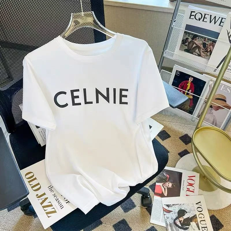 

High End Brand Men's Cotton T-shirt Retro Printed Short Sleeved Shirt Round Neck Oversized Clothing Informal Street Top Summer