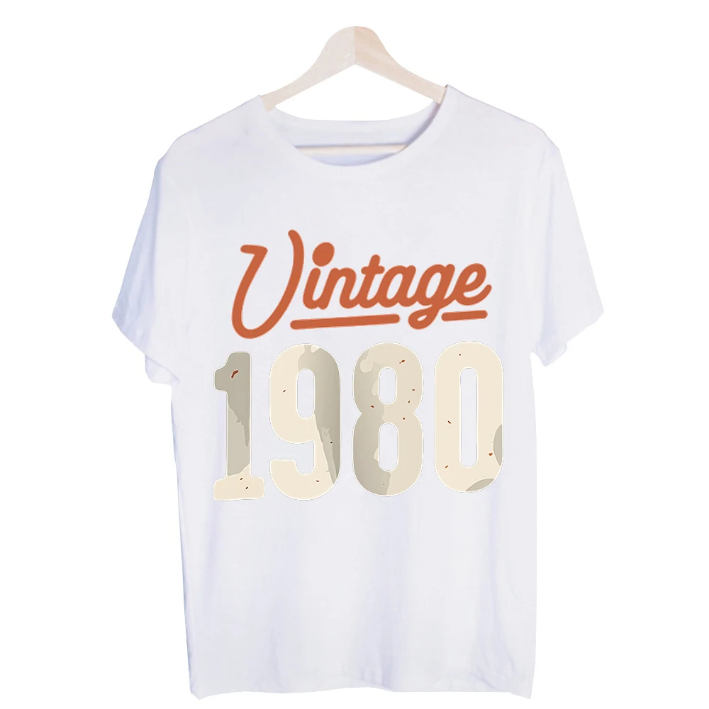 Men's Vintage 1980 Typography Print Graphic Tee, Short Sleeve Crew Neck T-Shirt for Casual Daily Wear and Summer Outfits