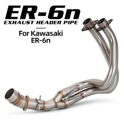 For Kawasaki ER6N ER6F ER-6N Motorcycle Exhaust Escape Modify Stainless Steel Header Front Link Pipe Slip on 51mm Moto System