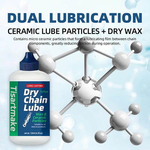 Imagen 2 del producto Cadena de bicicleta de 120ML, aceite de mantenimiento ceroso, chorro de bicicleta de montaña y carretera, cadena seca cerosa, aceite de engranaje, lubricante, cadena, horquilla, volante, accesorios para bicicleta