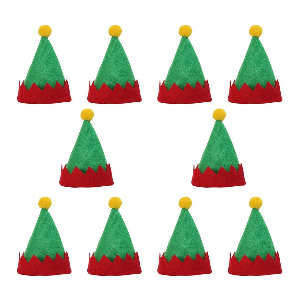 

10 Pcs Elf Hat Christmas Decoration Decorations Candy Ornaments Themed Hats Lollipop Cover Topper