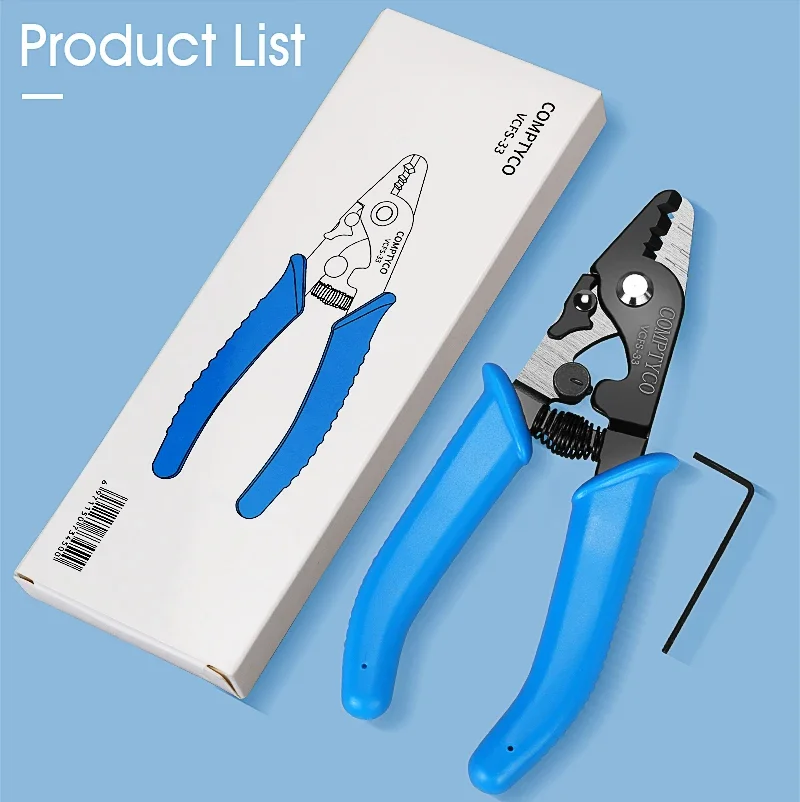 

COMPTYCO VCFS-33 Three-port Fiber Stripping Pliers Optical Fiber Stripper FTTH Tool Fiber Optic Wire Stripper