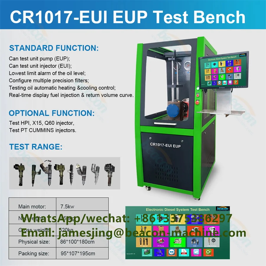 Cr1017 Common Rail Diesel Injector Pump Calibration Machine Diesel Injection Pump Eui Eup Cambox Injector Test Bench