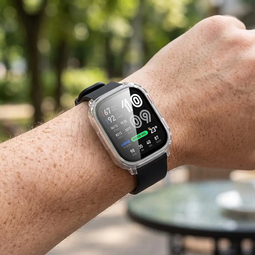 Anti Drop Protective Case For Amazfit Active Built In Tempered Glass Full Coverage Watch Screen Cover Shell