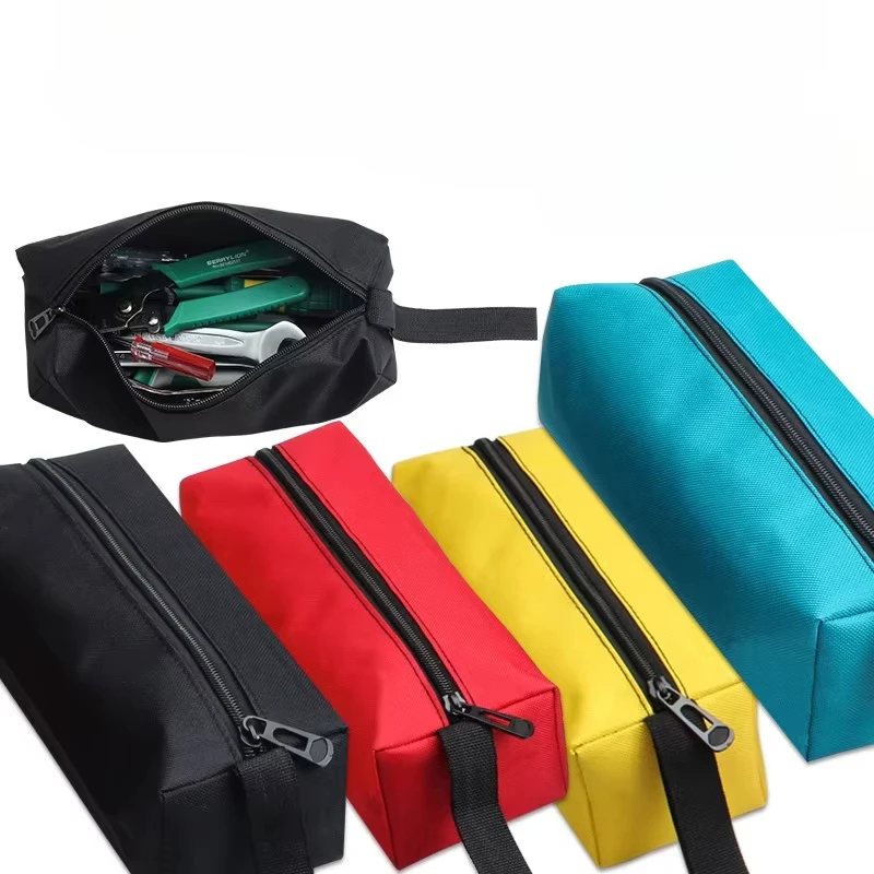 Waterproof Canvas Hand Tool Organizer Pouch Zipper Storage Bag for Screwdriver Wrench Tweezers Drill Bit Small Tools