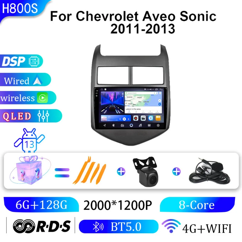 

For Chevrolet Aveo Sonic 2011-2013 Car Intelligent Systems Android Car Player GPS WIFI Carplay 4G Car Radio Navigation Stereo