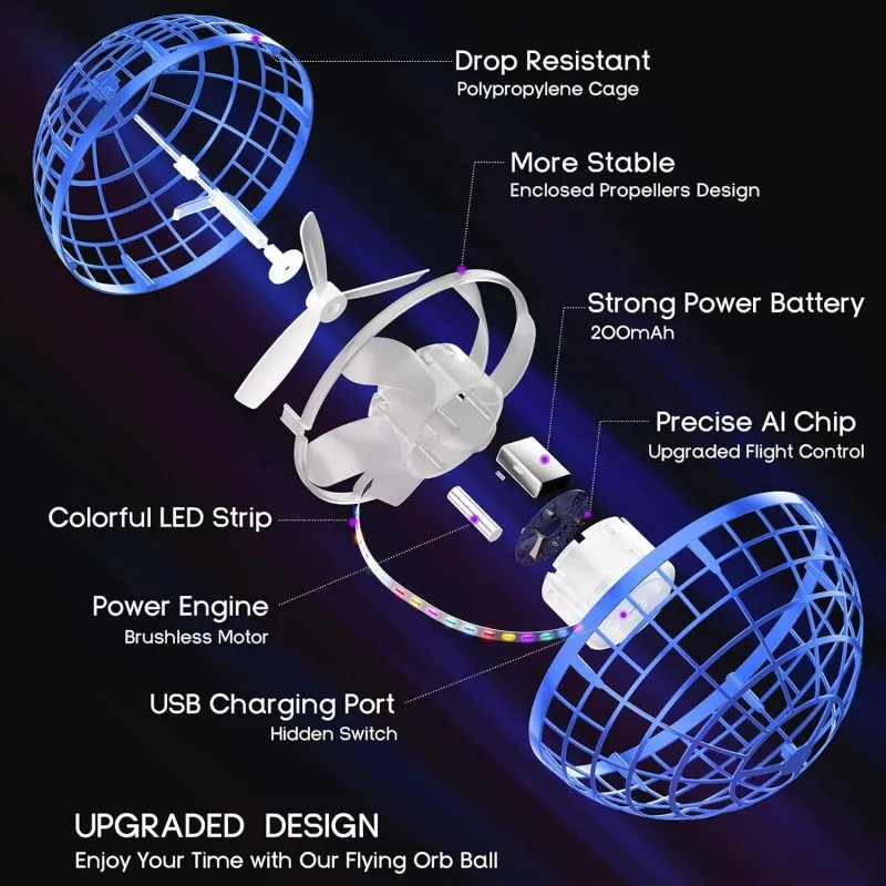 Gyro Ball Magic Gyro Suspended Ball Magic Induction Gyro Flyball Fingertip Luminous Suspended Gyro image 2