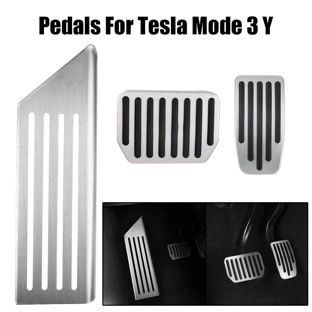 

Aluminum Alloy For Tesla Model 3 Y Rest Brake Pedals Car Accessories Foot Pedal Auto Interior Parts With Rubber Pads Cover