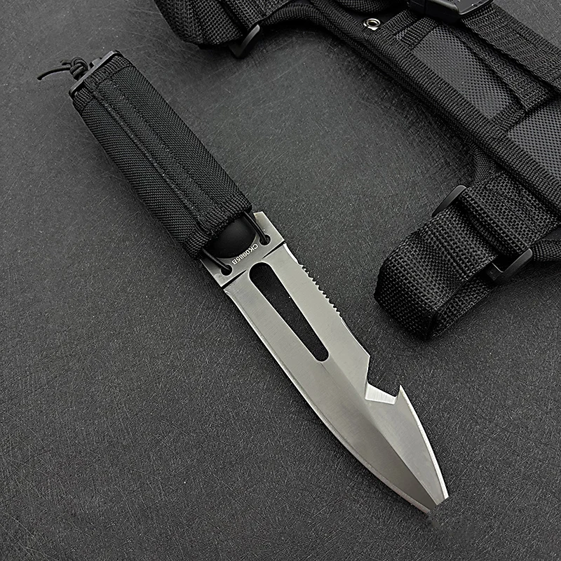 ER ULTRAMARINE سكين غوص خارجي متعدد الوظائف شفرة مسننة بقاء FS سكاكين ثابتة ذات حدين أداة تخييم EDC