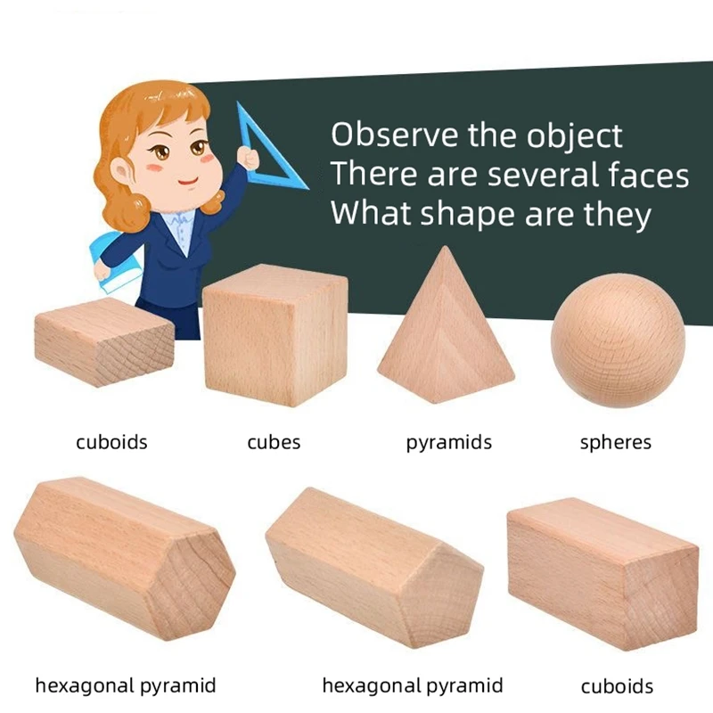 حقيبة أونتيسوري الغامضة ألعاب خشبية حسية كائنات أشكال هندسية لون الخشب الطبيعي خشب متين عمرها 3 سنوات #4