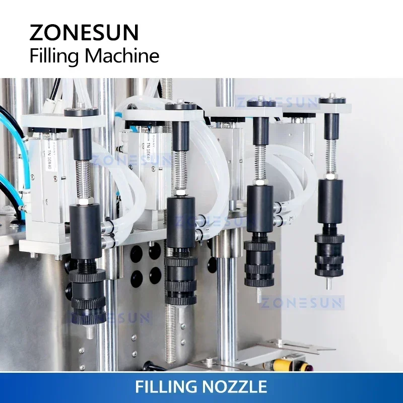 เครื่องบรรจุของเหลวแบบกึ่งอัตโนมัติแบบตั้งโต๊ะ ZONESUN สำหรับบรรจุน้ำหอมในขวดน้ำและเครื่องสำอาง ZS-YTZL500