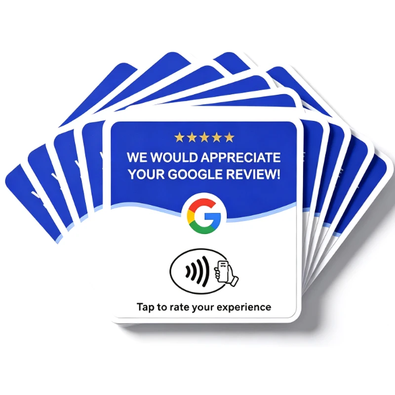 10Pcs Reusable Programmable NFC Tap Cards 'Review Us on Google' User-Friendly Time-Saving for Business Marketing