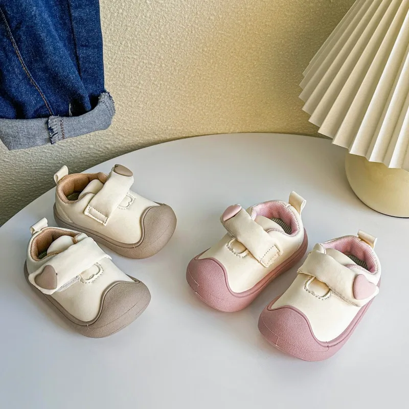 

Baby Casual Shoes Toes Capped Toddler Walking Shoes Soft Bottom Non-slip 2026 New Fashion Kids Flat Shoes Hook&loop Sweet
