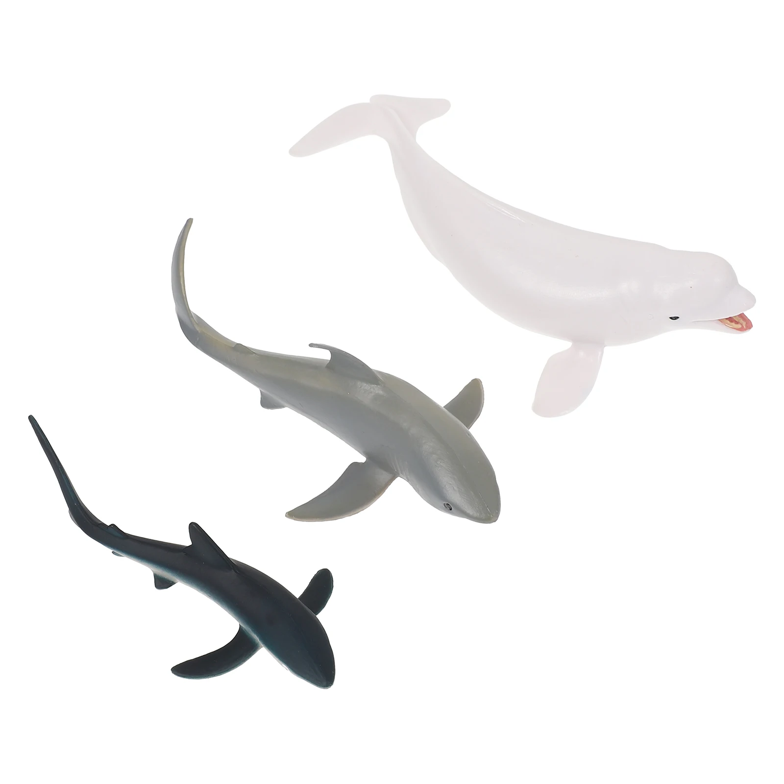 

3 Pcs Sea Life Statue Shark Figurines for Kids Ocean Animal Toys Creature Creatures