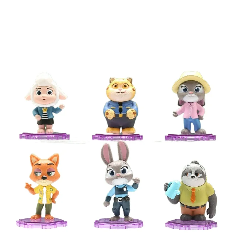 Disney zootopia 2 caixa cega brinquedo judy e nick figura de pé presente colecionável para fãs brinquedo anime figura presente
