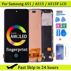 Super AMOLED For Samsung A51 LCD A515 A515F A515F/DS A515FD LCD Display Touch Screen with Frame Digitizer Assembly