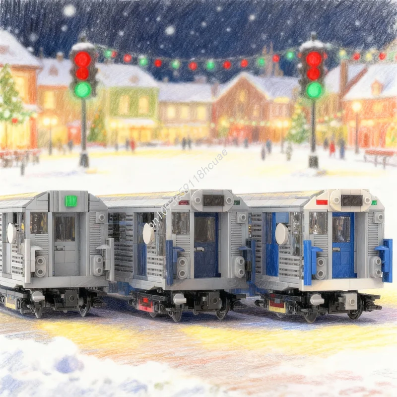 

1245pcs MOC NYC Subway Brightliner Train Model Building Blocks Architecture DIY Christmas Gifts Idea Toys Education Brick Kids