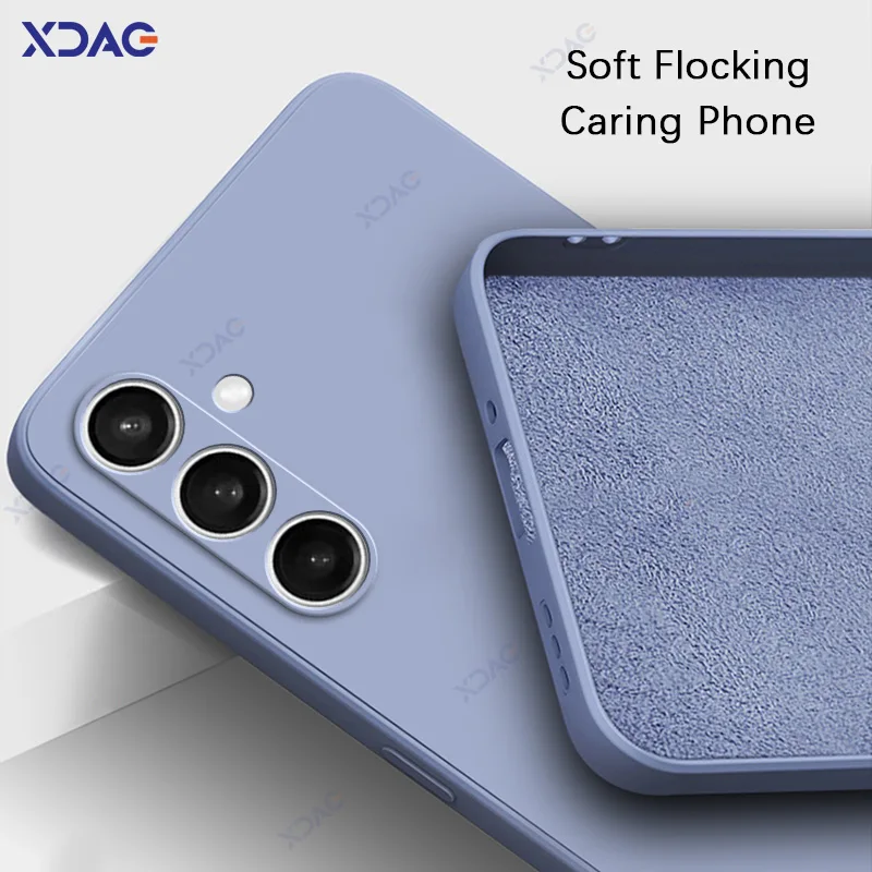 Luxuriöse Dual Liner Schutzhüllen für Samsung S25 S24 FE S25FE, voll stoßfeste Handyhülle, quadratisch, flüssiges Silikon, Coque Shield