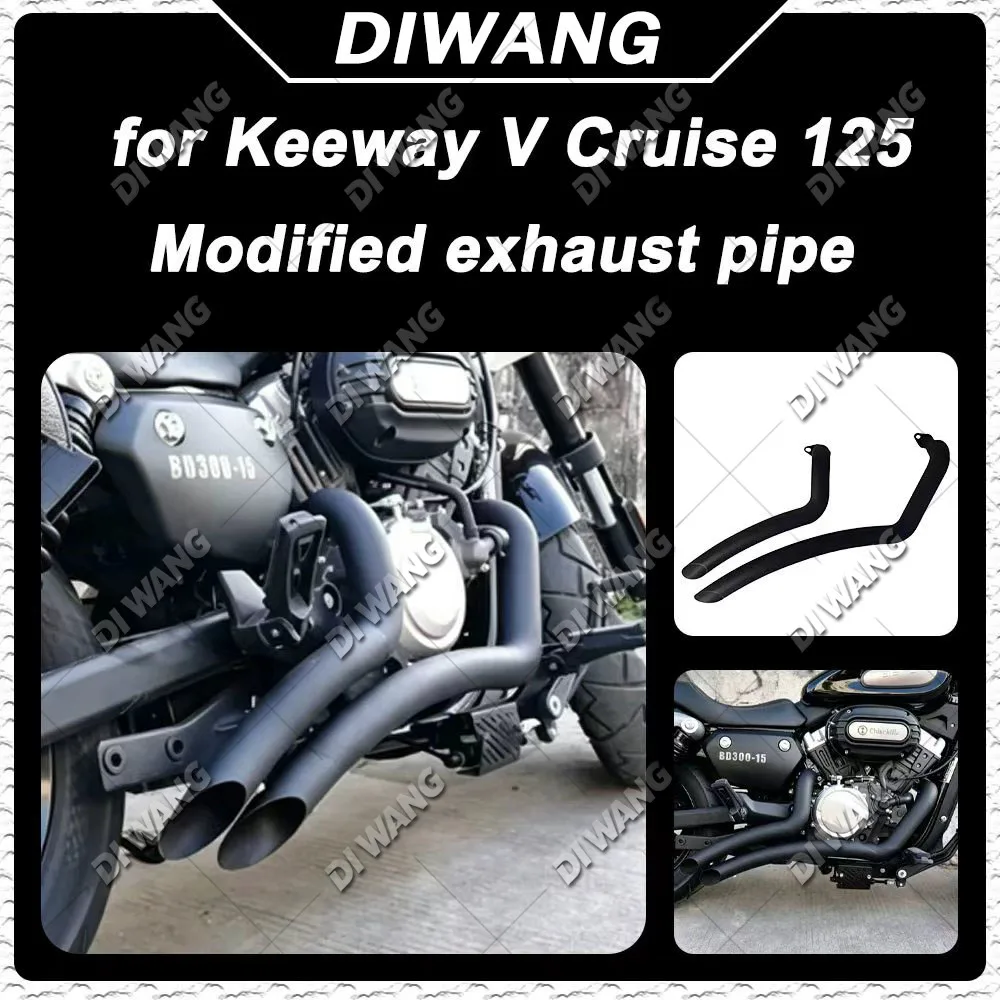 FOR BENDA CHINCHILLA 300 KEEWAY V302C Retro Exhaust Muffler Pipe With Removable DB Killer Baffle Modified Slip‑on Exhaust