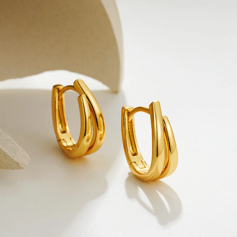 Modern Jewelry European and American Design Splicing Color Geometric Hoop Earrings For Women Party Gifts Cool Trend Accessories