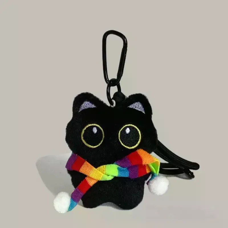 

1Pcs New Cute Big Eyes Black Cat Squeezing Plush Toy Doll Small Pendant Ins Black Cat Doll Keychain For Boy Girl Birthday Gifts