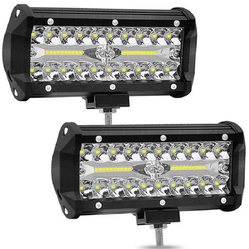 

7 Inch 120W Combo Led Light Bars Spot Flood Beam for Work Driving Offroad Boat Car Tractor Truck 4x4 SUV ATV 12V 24V