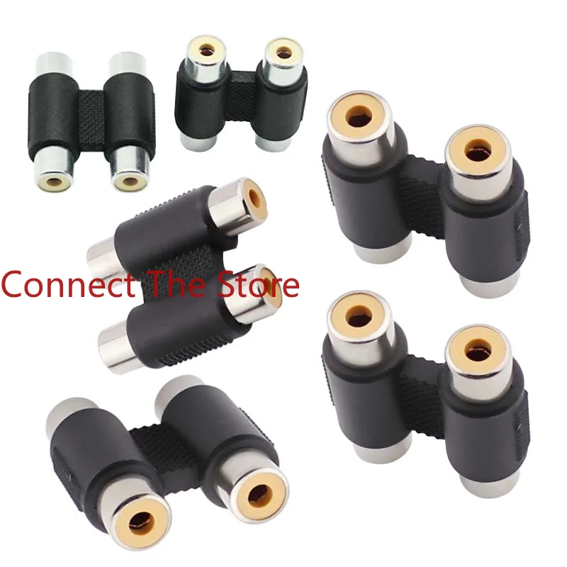 7PCS RCA Double-row Female Lotus Head Double-pass Audio Conversion       Straight Rubber