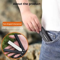 1PCS Portable Folding Pocket Knife Sharpener, Portable Double Sided Diamond Sharpening Stone Outdoor Sharpening Whetstone