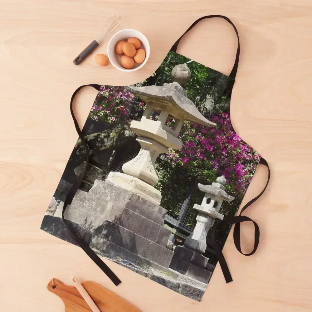 

Japanese Stone Lanterns Apron professional hairdresser For Man Salon New year's Apron