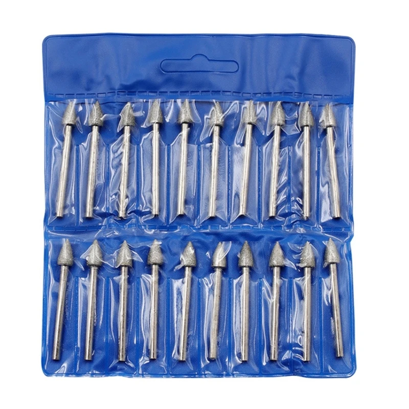 

Pack of 20 Grinding Head Grinding Needle Bits Burrs Metal Stone Jade Engraving Carving Tools Shank Needle Drop Shipping