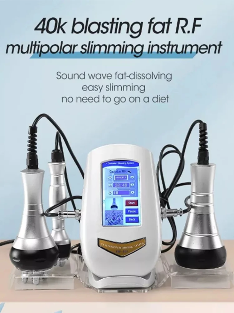 

Professional 3 in 1 Fat Burner Ultrasound 40K Vacuum Cavitation System RF Slimming Massage Device Body Sculpting Salon Machine