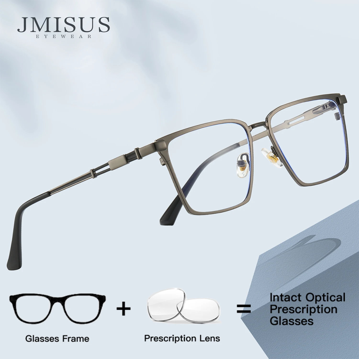

JMISUS Fashion Square Progressive Prescription Eyeglasses Male for High-quality Metal Photochromic Optical Glasses Man