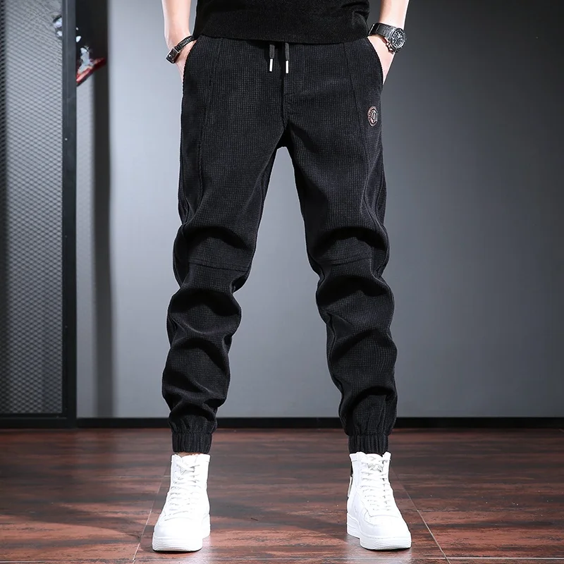 

Men's Corduroy Casual Pants Loose Fit Thiened Autumn Winter Trousers American Sle Sports Loose Match All Trendy