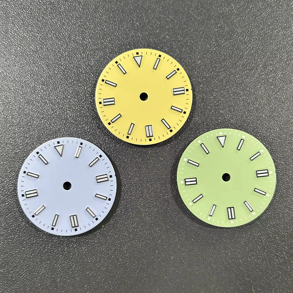 

Mod NH35 8215 2824 Watch Dial Luminous Dial Fit for NH35 NH36 8215 ETA 2824 2836 Movement 28.5mm Watch Faces Dial Parts