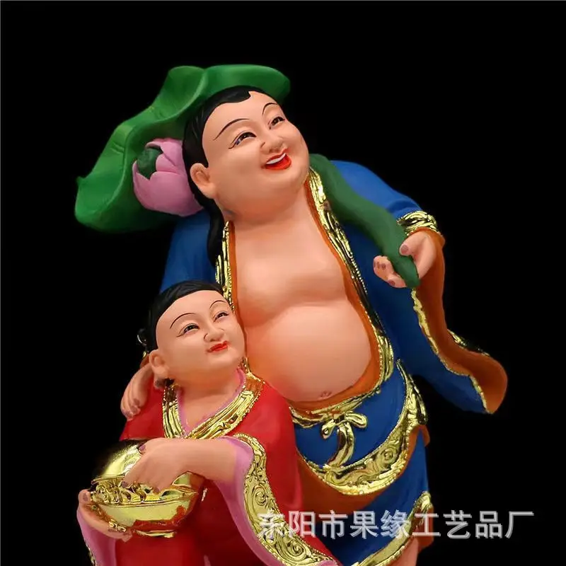 Hehe Ersheng Idol Resin Buddha Statue Household Wedding Gift for Hehe Ersheng Jie