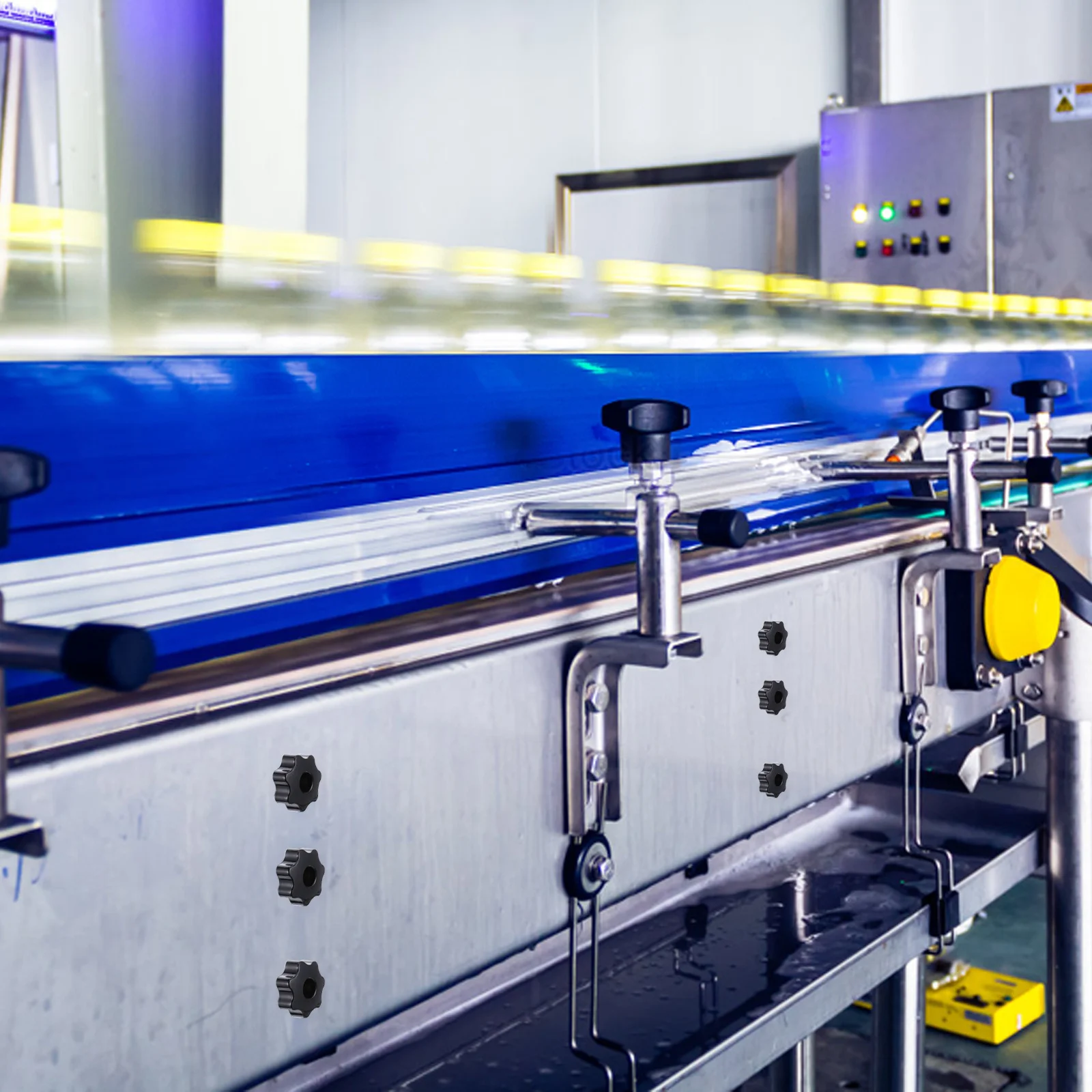 

12Pcs Plastic Star Knob Handles Threaded Hand Knobs Clamping Screw-on for Industrial Equipment Knurled Clamping Nuts Knob