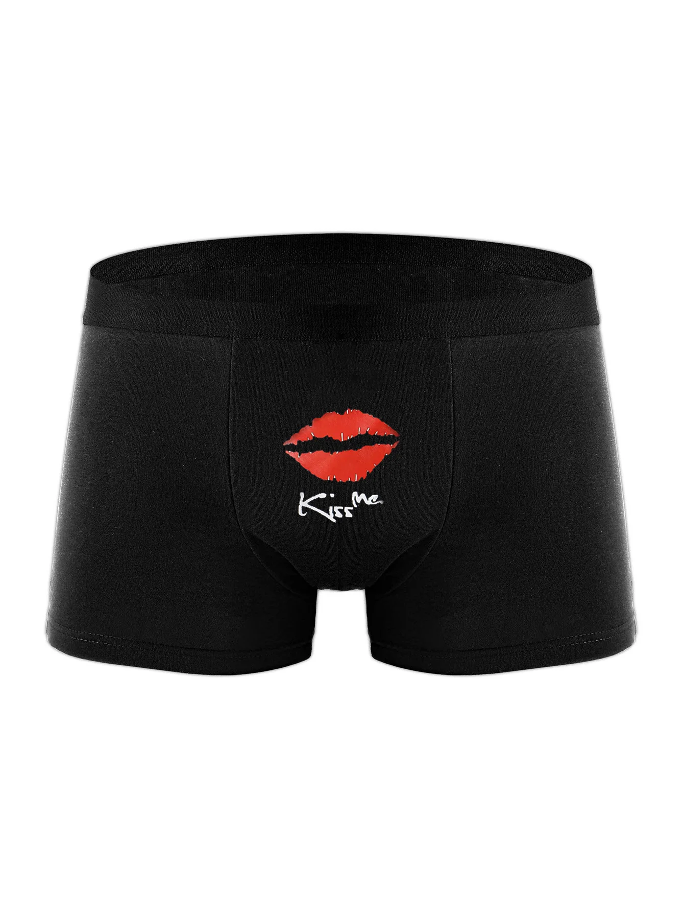 

Men Funny Letter Print Panties Boxer Briefs Kiss Me Breathable Underpanty Boxer Shorts M L XL