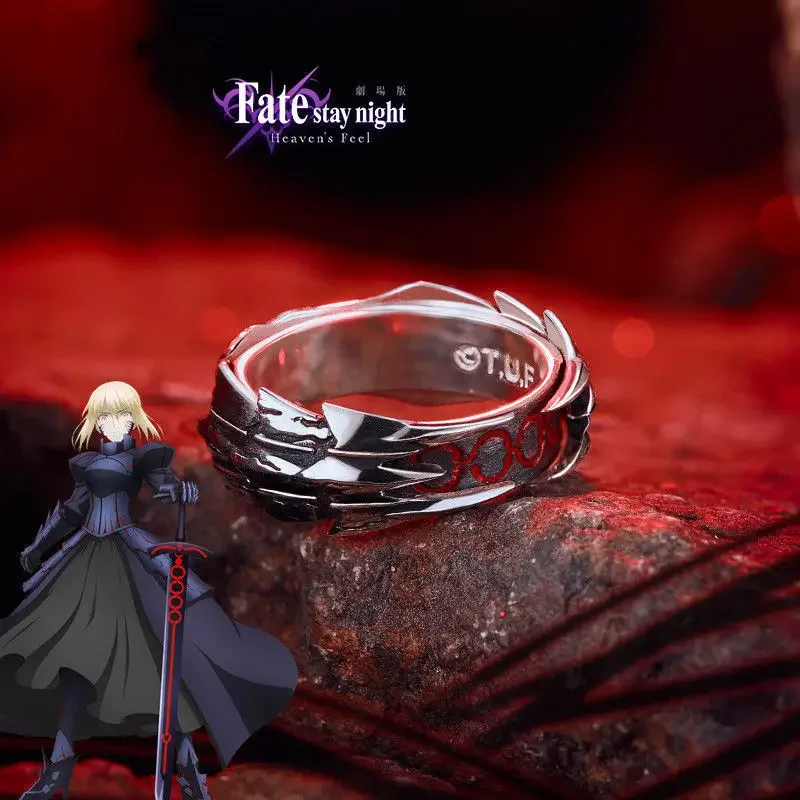 

Anime Fate Stay Night Altria Pendr Cosplay Ring Black Saber Armour Cos Adjustable Opening Jewelry Rings Saber Alter Accessories