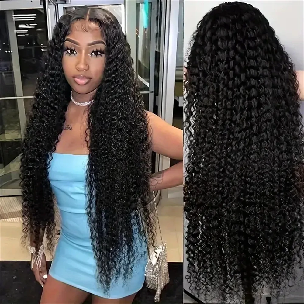 

13x4 13x6 Hd Lace Curly Wig Funky Girl Glueless Wig Human Hair Ready to Wear Water Wave 200Density Fashion Wigs For Black Woman