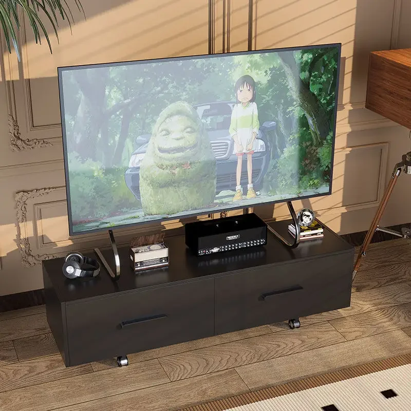 Medieval removable TV cabinet Small apartment solid wood multi-layer board Living room storage cabinet TV bracket