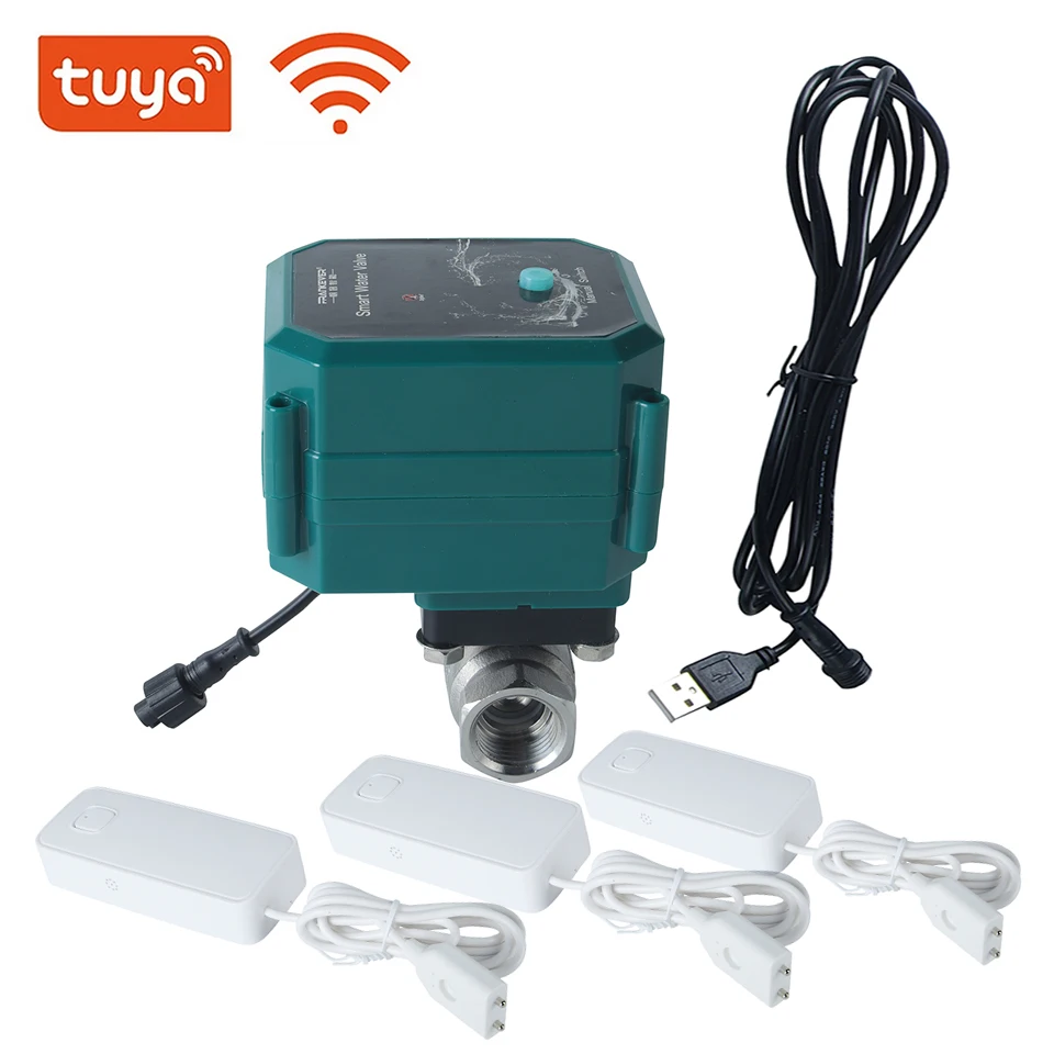 valvula de torneira esferica motorizada de tuya wifi dn151 dn203 dn251 dn3211 e sensor de agua de unidades para casa aco inoxidavel 01