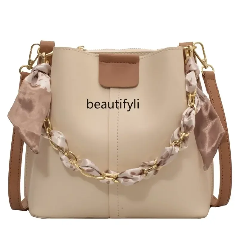 

L11 zq Women's Korean-Style All-Match Messenger Bag High-Grade Niche Western Style Bucket Bag