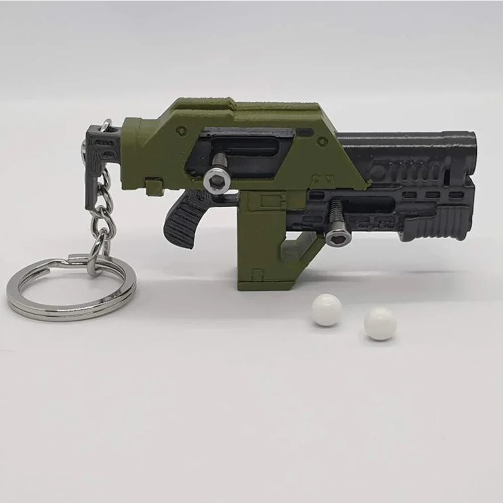 Keychain mini M41A Pulse Rifle Toy Blaster BB Gun Toy Keychain 3D Printed Keychain Decompression Toys