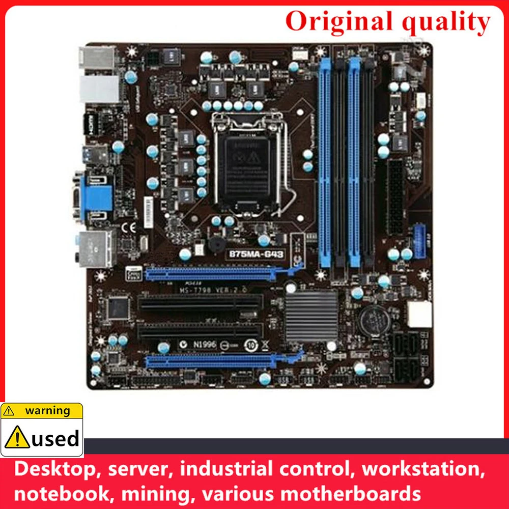 

For B75MA-G43 Motherboards LGA 1155 DDR3 32GB M-ATX For Intel B75 Desktop Mainboard SATA III USB3.0