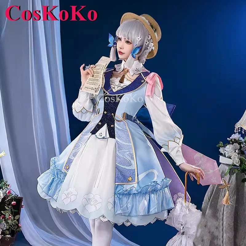 

CosKoKo Kamisato Ayaka Cosplay Game Genshin Impact Costume Time Letter Skin Gorgeous Dress Halloween Party Role Play Clothing