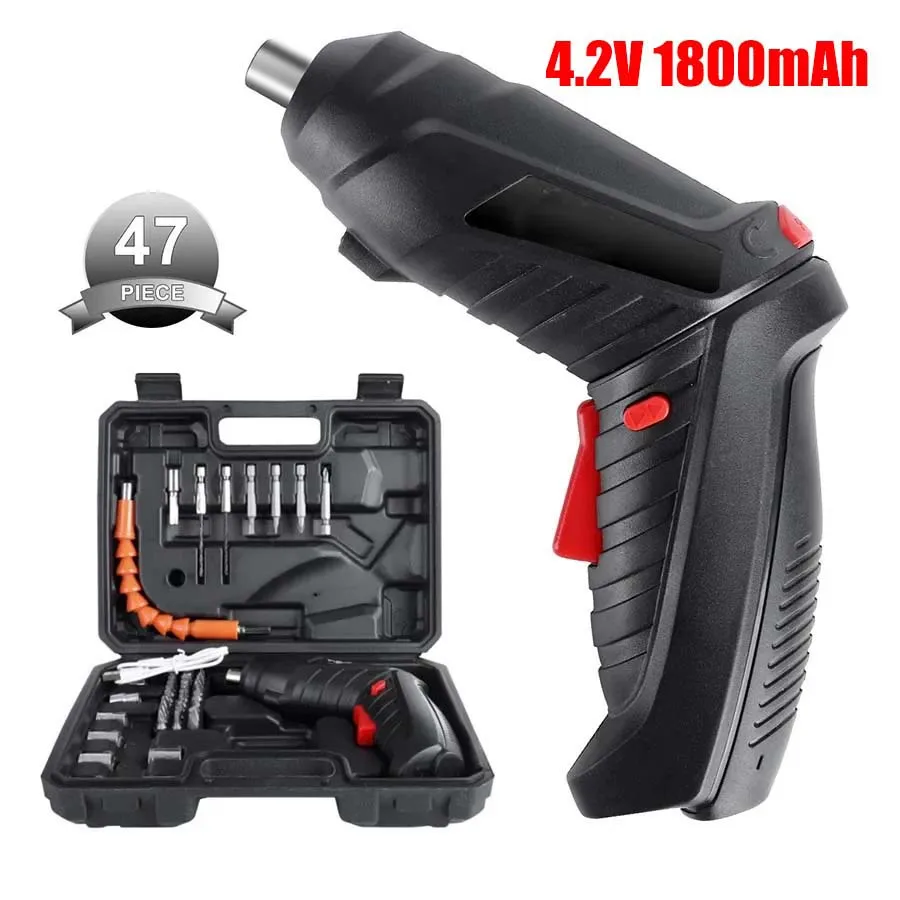 1800mAh 4.2V Electric Drill Cordless Power Tools Set Household Maintenance Repair Lithium Battery Mini Household Screwdriver New