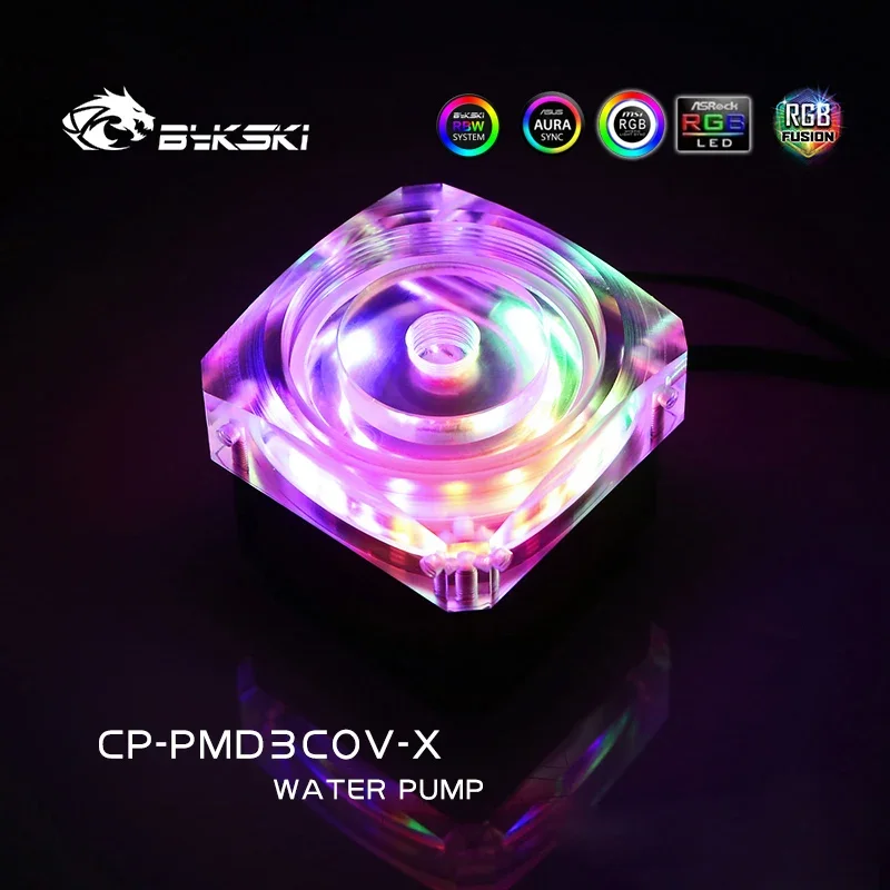 Bykski Water Cooling DDC Pump PWM Automatic,Lift 6M,Flow 600L/H,MAX 5000RPM Support Extend Reservoir Distro Plate CP-PMD3COV-X