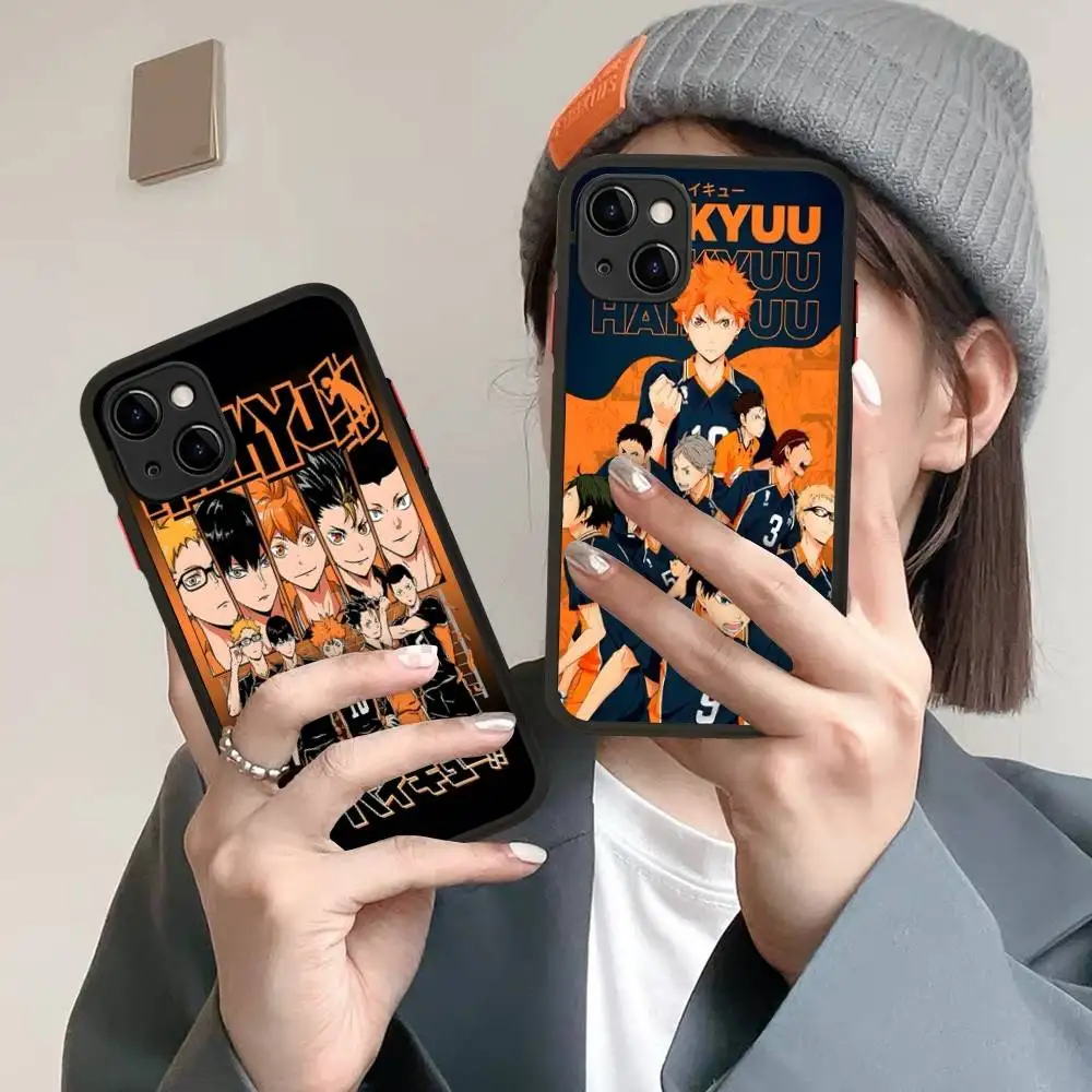 Haikyuu Karasuno الكرة الطائرة أنيمي جراب هاتف آيفون 14 11 12 13 Mini Pro Max 8 7 Plus X XR XS MAX غطاء شفاف غير لامع #6