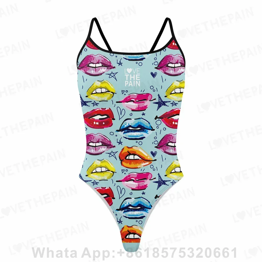 Love The Pain One Piece Swimsuit 2023 Women One-piece Athletic Swimwear Pro Training Race Swimwear Monokini Beach Bathing Suit